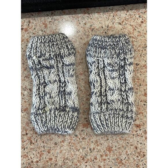 Gray Cream Knit Cotton Pet Leg Warmers Size S - Picture 3 of 5